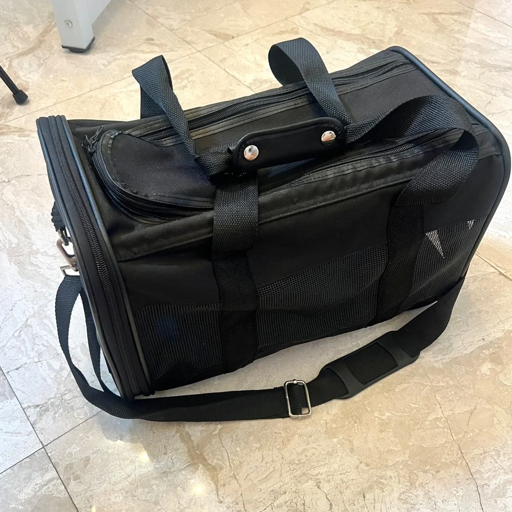 Amazon Basics Soft-Sided Mesh Pet Travel Carrier, Medium, 17 x 10 x 10 Inches